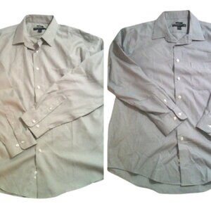 Pronto Uomo Mens Dress Shirt Size 17-1/2 / 34-35 (XLarge) Lot of 2 Shirts